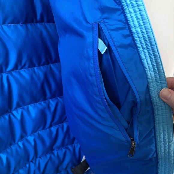 Marmot Jacket Womens Medium 650 Down Fill Puffer Coat Blue Full Zip Mock Neck - Picture 9 of 15